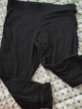 torrid Black Leggings with Lace Hem
